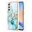 Coque Silicone Motif Fantaisie Souple Couleur Unie Etui Housse avec Support Bague Anneau YB5 pour Samsung Galaxy A24 4G Petit