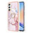 Coque Silicone Motif Fantaisie Souple Couleur Unie Etui Housse avec Support Bague Anneau YB5 pour Samsung Galaxy A25 5G Petit