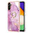 Coque Silicone Motif Fantaisie Souple Couleur Unie Etui Housse avec Support Bague Anneau YB5 pour Samsung Galaxy A34 5G Violet Clair