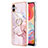 Coque Silicone Motif Fantaisie Souple Couleur Unie Etui Housse avec Support Bague Anneau YB5 pour Samsung Galaxy M04 Petit