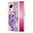 Coque Silicone Motif Fantaisie Souple Couleur Unie Etui Housse avec Support Bague Anneau YB5 pour Xiaomi Mi 12 Lite NE 5G Violet