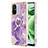 Coque Silicone Motif Fantaisie Souple Couleur Unie Etui Housse avec Support Bague Anneau YB5 pour Xiaomi Poco C55 Violet