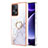 Coque Silicone Motif Fantaisie Souple Couleur Unie Etui Housse avec Support Bague Anneau YB5 pour Xiaomi Poco F5 5G Blanc