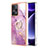 Coque Silicone Motif Fantaisie Souple Couleur Unie Etui Housse avec Support Bague Anneau YB5 pour Xiaomi Poco F5 5G Violet Clair