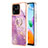 Coque Silicone Motif Fantaisie Souple Couleur Unie Etui Housse avec Support Bague Anneau YB5 pour Xiaomi Redmi 10 India Violet Clair