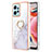 Coque Silicone Motif Fantaisie Souple Couleur Unie Etui Housse avec Support Bague Anneau YB5 pour Xiaomi Redmi Note 12 4G Blanc