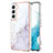 Coque Silicone Motif Fantaisie Souple Couleur Unie Etui Housse pour Samsung Galaxy S21 5G Blanc