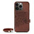 Coque Silicone Motif Fantaisie Souple Couleur Unie Etui Housse S01 pour Apple iPhone 13 Pro Marron