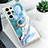 Coque Silicone Motif Fantaisie Souple Couleur Unie Etui Housse S02 pour Samsung Galaxy S21 Ultra 5G Bleu