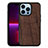 Coque Silicone Motif Fantaisie Souple Couleur Unie Etui Housse S03 pour Apple iPhone 13 Pro Marron