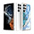 Coque Silicone Motif Fantaisie Souple Couleur Unie Etui Housse S03 pour Samsung Galaxy S21 Ultra 5G Bleu