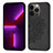 Coque Silicone Motif Fantaisie Souple Couleur Unie Etui Housse S04 pour Apple iPhone 13 Pro Max Noir