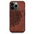 Coque Silicone Motif Fantaisie Souple Couleur Unie Etui Housse S06 pour Apple iPhone 13 Pro Max Marron