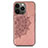 Coque Silicone Motif Fantaisie Souple Couleur Unie Etui Housse S06 pour Apple iPhone 13 Pro Max Or Rose