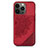 Coque Silicone Motif Fantaisie Souple Couleur Unie Etui Housse S06 pour Apple iPhone 13 Pro Max Rouge