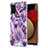 Coque Silicone Motif Fantaisie Souple Couleur Unie Etui Housse Y01B pour Samsung Galaxy A03s Violet