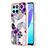 Coque Silicone Motif Fantaisie Souple Couleur Unie Etui Housse Y03B pour Huawei Honor 70 Lite 5G Violet