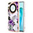 Coque Silicone Motif Fantaisie Souple Couleur Unie Etui Housse Y03B pour Huawei Honor Magic5 Lite 5G Violet