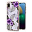 Coque Silicone Motif Fantaisie Souple Couleur Unie Etui Housse Y03B pour Samsung Galaxy A02 Violet