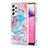 Coque Silicone Motif Fantaisie Souple Couleur Unie Etui Housse Y03B pour Samsung Galaxy A33 5G Bleu