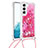 Coque Silicone Motif Fantaisie Souple Couleur Unie Etui Housse Y03B pour Samsung Galaxy S21 FE 5G Rose Rouge