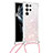 Coque Silicone Motif Fantaisie Souple Couleur Unie Etui Housse Y03B pour Samsung Galaxy S21 Ultra 5G Rose