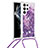 Coque Silicone Motif Fantaisie Souple Couleur Unie Etui Housse Y03B pour Samsung Galaxy S21 Ultra 5G Violet