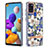 Coque Silicone Motif Fantaisie Souple Couleur Unie Etui Housse Y06B pour Samsung Galaxy A21s Blanc