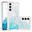 Coque Silicone Motif Fantaisie Souple Couleur Unie Etui Housse Y06B pour Samsung Galaxy S21 5G Cyan