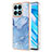 Coque Silicone Motif Fantaisie Souple Couleur Unie Etui Housse Y07B pour Huawei Honor X8a 4G Bleu