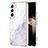 Coque Silicone Motif Fantaisie Souple Couleur Unie Etui Housse Y11B pour Samsung Galaxy S24 5G Blanc