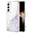 Coque Silicone Motif Fantaisie Souple Couleur Unie Etui Housse Y11B pour Samsung Galaxy S24 Plus 5G Blanc