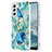 Coque Silicone Motif Fantaisie Souple Couleur Unie Etui Housse Y13B pour Samsung Galaxy S21 5G Bleu