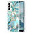 Coque Silicone Motif Fantaisie Souple Couleur Unie Etui Housse Y13B pour Samsung Galaxy S21 5G Cyan