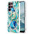 Coque Silicone Motif Fantaisie Souple Couleur Unie Etui Housse Y13B pour Samsung Galaxy S21 Ultra 5G Bleu