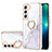 Coque Silicone Motif Fantaisie Souple Couleur Unie Etui Housse Y16B pour Samsung Galaxy S22 Plus 5G Blanc