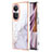 Coque Silicone Motif Fantaisie Souple Couleur Unie Etui Housse YB5 pour Oppo Reno10 5G Blanc