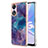 Coque Silicone Motif Fantaisie Souple Couleur Unie Etui Housse YB7 pour Oppo A58 5G Violet