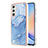 Coque Silicone Motif Fantaisie Souple Couleur Unie Etui Housse YB7 pour Samsung Galaxy A24 4G Bleu