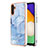 Coque Silicone Motif Fantaisie Souple Couleur Unie Etui Housse YB7 pour Samsung Galaxy A34 5G Bleu