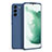 Coque Ultra Fine Silicone Souple 360 Degres Housse Etui S08 pour Samsung Galaxy S21 FE 5G Bleu