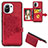 Coque Ultra Fine Silicone Souple Housse Etui avec Aimante Magnetique A09 pour Xiaomi Mi 11 Lite 4G Rouge