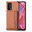 Coque Ultra Fine Silicone Souple Housse Etui avec Aimante Magnetique S01D pour OnePlus Nord N200 5G Marron