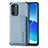 Coque Ultra Fine Silicone Souple Housse Etui avec Aimante Magnetique S01D pour Oppo Reno6 5G Bleu