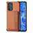 Coque Ultra Fine Silicone Souple Housse Etui avec Aimante Magnetique S01D pour Oppo Reno6 Pro 5G Marron