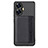 Coque Ultra Fine Silicone Souple Housse Etui avec Aimante Magnetique S01D pour Realme C55 Noir