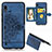 Coque Ultra Fine Silicone Souple Housse Etui avec Aimante Magnetique S01D pour Samsung Galaxy A10 Bleu