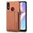 Coque Ultra Fine Silicone Souple Housse Etui avec Aimante Magnetique S01D pour Samsung Galaxy A10s Marron