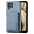 Coque Ultra Fine Silicone Souple Housse Etui avec Aimante Magnetique S01D pour Samsung Galaxy A12 Bleu