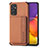 Coque Ultra Fine Silicone Souple Housse Etui avec Aimante Magnetique S01D pour Samsung Galaxy A24 4G Marron